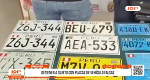 Chiclayo: detienen a sujeto con placas de vehículos falsas