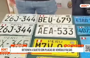 Chiclayo: detienen a sujeto con placas de vehículos falsas