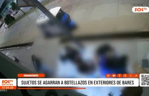 Huamachuco: sujetos se agarran a botellazos en exteriores de bares