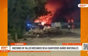 Trujillo: incendio en taller mecánico deja cuantiosos daños materiales