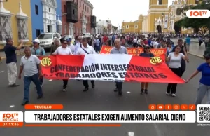 Trujillo: trabajadores estatales exigen aumento salarial digno