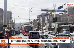 Áncash: restringen tránsito en av. Raymondi por obras civiles