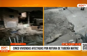 El Porvenir: rotura de tubería deja viviendas afectadas
