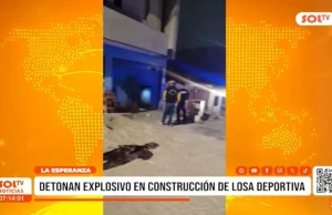 La Esperanza: detonan explosivo en obra de losa deportiva