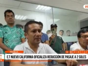 Trujillo: E.T. Nuevo California oficializa reducción de pasaje a S/ 2