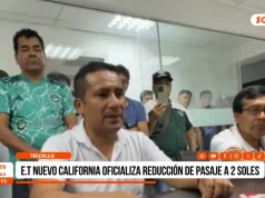 Trujillo: E.T. Nuevo California oficializa reducción de pasaje a S/ 2