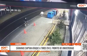 La Libertad: cámaras captan ataque a tiros en frontis de universidad
