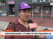 Trujillo: Trabajadores CAS exigen pago completo de gratificaciones y CTS