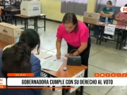 Gobernadora Joana Cabrera vota en Trujillo durante elecciones en Víctor Larco