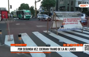 Trujillo: Cierran por segunda vez tramo de la Av. Larco