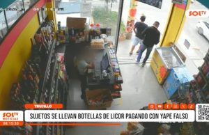Trujillo: estafan con Yape falso y roban whisky en minimarket