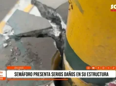 Trujillo: Semáforo en avenida España amenaza con colapsar