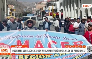 Áncash: docentes jubilados exigen reglamentación de la ley de pensiones
