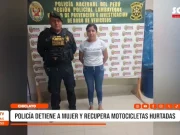 Chiclayo: capturan a presunta integrante de banda y recuperan tres motocicletas robadas