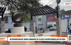Piura: roban luminaria de renovada plazuela Mártires de Uchuraccay