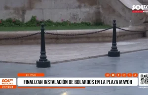 Trujillo: instalan bolardos para proteger monumento de Plaza de Armas