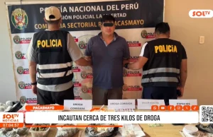 Pacasmayo: incautan cerca de tres kilos de droga