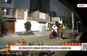 Trujillo: delincuentes roban motocicleta en la arboleda