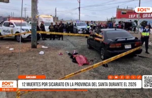 Áncash: 12 muertes por sicariato en la provincia del Santa durante el 2026