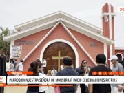 Trujillo: fieles participan en izamiento del Pabellón Nacional en la parroquia Nuestra Señora de Monserrat