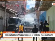 La Libertad: camión cargado con pirotécnicos se incendió en Huamachuco