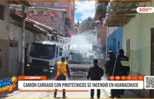 La Libertad: camión cargado con pirotécnicos se incendió en Huamachuco