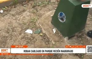 Roban cableado de más de 14 luminarias en parque de El Valle