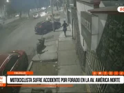 Trujillo: motociclista sufre accidente por forado en av. América Norte