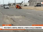 La Esperanza: enormes huecos frente al hospital Virgen de la Puerta ponen en riesgo a pacientes