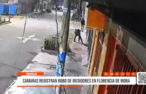 Trujillo: cámaras registran robo de medidores en Florencia de Mora