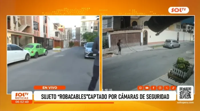 Trujillo: Sujeto fue captado robando cables durante la madrugada en urbanización California