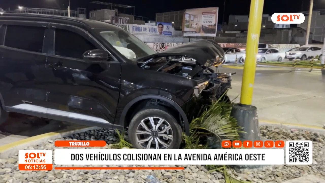 Trujillo: dos vehículos colisionan en la avenida América Oeste