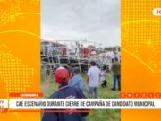 Cajamarca: cae escenario durante cierre de campaña de candidato municipal